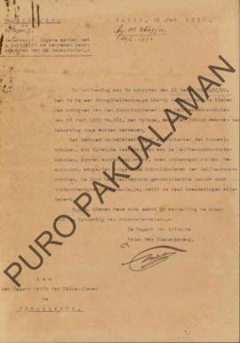 Surat dari Regent Adikarto, Reden Mas Toemenggung kapada Regent Patih Pakualaman perihal jumlah p...