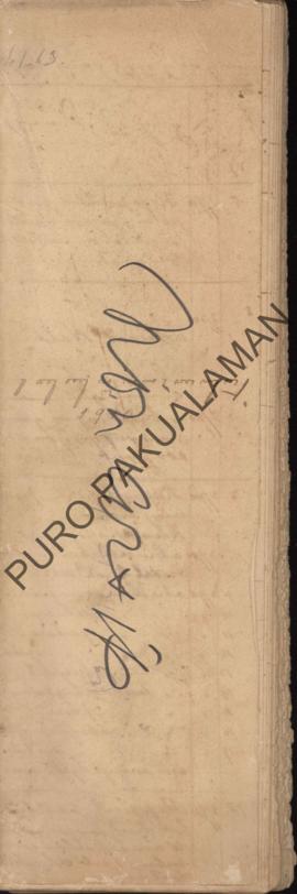 Register dari surat masuk di Pakualaman tahun 1910