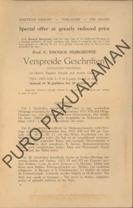 Surat dari N.V Martinus Nijhoff kepada Pangeran Adipati Ario Paku Alam, perihal promosi buku “Ver...
