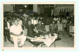 Sri Sultan Hamengku Buwono IX sedang duduk sambil menengok ke kanan saat menghadiri Kampanye Golk...