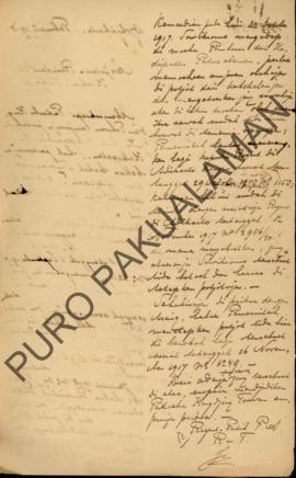Surat No.439/40 dari Resident Patih Pakualaman kepada Assistant Resident Kulon Progo perihal perk...