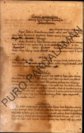 Surat perjanjian seorang Cina yang bernama Fan Liang Ing dengan pemerintah di Pakualaman yang aka...
