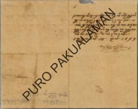 Surat dari Polisi karang Wuluh kepada Pemerintah Kedistrikan Sogan tanggal 9 Juli 1902 tentang Pe...