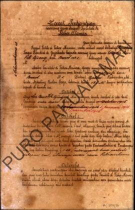 Surat perjanjian seorang Cina yang bernama Ong Soe Boen Tik Djiang dengan pemerintah di Pakualama...