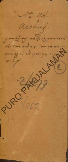 Surat dari Gouvernements Secretaris yang ditujukan kepada Pangeran Adipati Ario Notodirodjo di Jo...