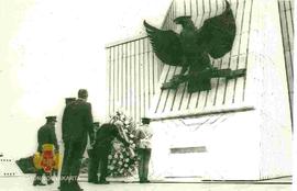 Wakil Presiden Yugoslavia Stevan Doronjski meletakkan karangan bunga di Tugu Pahlawan Tak Dikenal.