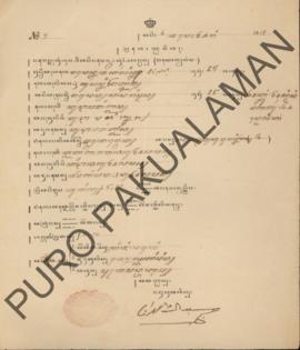 Surat bukti nikah pernikahan antara Raden Ajeng Karlinah dengan Raden Kadarisman oleh Parentah Hu...