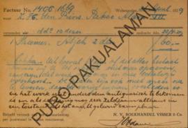 Surat dari Pakoe Alam VII Pangeran Hario yang ditujukan kepada N.V. Boerkhandel Visser & Co. ...