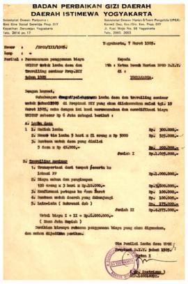 Surat dari Tim Penilai Lomba Desa UPGK Provinsi DIY Tahun 1985 kepada Ketua Dewan Harian BPGD DIY...