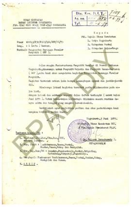 Surat dari Kepala Dinas Kesehatan DIY kepada Kepala Dinas Kesehatan Kodya Yogykarta, Kabupaten Ba...