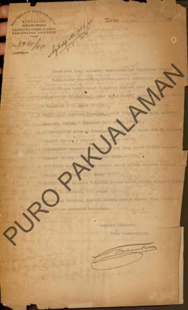 Surat dari Bupati Adikarto No.1341/40 yang ditujukan kepada Kangdjeng Goesti perihal daftar nama ...