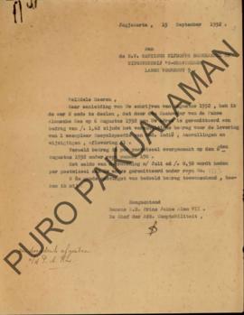 Surat dari Pangeran Paku Alam VII dan Kepala Bagian Pertanggungjawaban untuk N.V. Martinus Nijhof...