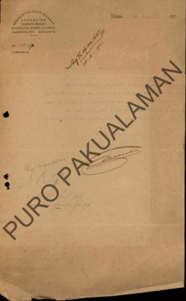 Surat dari Bupati Adikarto Raden Mas Toemenggung kepada Sri Paduka Pembesar dari Kedipaten Pakoe ...