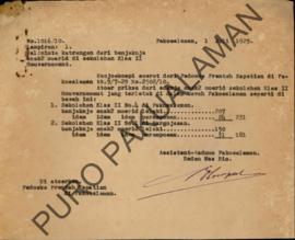 Surat dari Assistent-Wedono Pakoealaman Raden Mas Rio No.1016/10 yang ditujukan kepada Padoeka Pr...