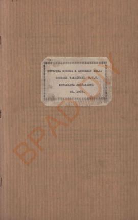 Rencana Kerja dan Anggaran Biaya Operasi Vaksinasi BCG Kotamadya Yogyakarta Tahun 1969