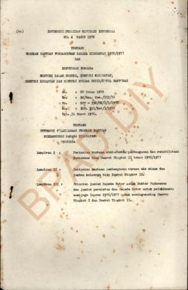 Instruksi Presiden Republik Indonesia Nomor 4 Tahun 1976 tentang Bantuan Pembangunan Sarana Keseh...