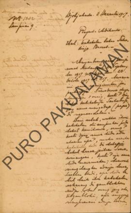 Surat dari Regent Patih Pakualaman kepada Regent Adikarto No.1382 perihal status Bekel Setrodirjo...