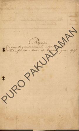 Register dari Sultanfoonden sesuai dengan pengeluaran resmi atas anggaran pada tahun 1907