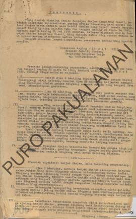 Surat perintah dari Kangdjeng Pangeran Hario Wg. Soorjoatmodjo kepada Putra-Putranya untuk berkum...
