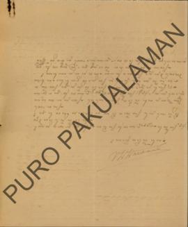 Surat dari Darmawardaya kepada KPH Suryaningprang perihal permohonan ijin tidak dapat menghadap p...