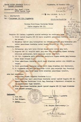 Surat dari Pengurus IDI Cabang Yogyakarta kepada IKES DIY Nomor 023/IDI/1970, tanggal 24 Desember...