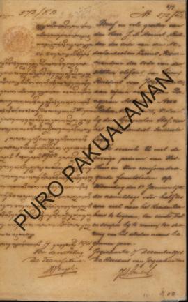 Resident Yogyakarta kepada S.P Paku Alam VI surat tanggal 17 Desember 1901 tentang Undangan mengh...