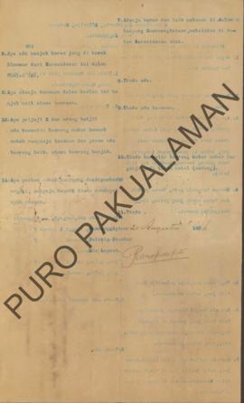 Laporan tentang tanam-tanaman dalam bulan Agustus 1906 di Kota Yogyakarta Afdeling Mataram Karesi...