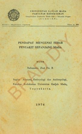 Buku dari Universitas Gajah Mada Fakultas Kedokteran tentang pendapat mengenai sebab penyakit sep...