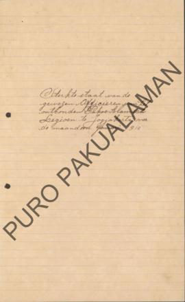 Daftar pasukan dari bekas petugas legiun Pakualaman yang dibubarkan di Yogyakarta pada bulan Janu...