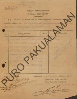 Berkas registrasi/catatan surat masuk dan surat keluar Pakulaman pada tahun 1923 sampai tahun 1926