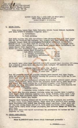 Laporan Pelita Tahun I (April 1969 s/d Maret 1970) dari Direktorat Pencegahan, Pemberantasan/Pemb...