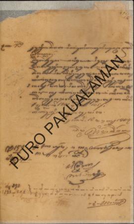 Kedhistrikan Galur kepada Kabupaten Adikarta. Surat tanggal 28 Pebruari 1902 tentang pemecatan Be...