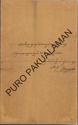 Laporan dari Polisi Panikar Purwanggan tanggal 26 Desember 1902 tentang Daftar laporan tutup tahu...