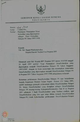 Surat  dari  Gubernur  Kepala  Daerah  Istimewa  Yogyakarta  No. 414/1128  tanggal  19  Mei  1997...