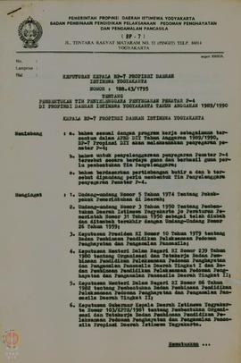 Surat Keputusan Kepala BP-7 Provinsi Daerah Istimewa Yogyakarta Nomor 188.43/1795 tentang Pembent...