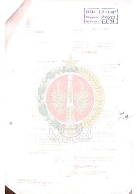 Surat dari Direktur Pembinaan Kewartawaan Republik Indonesia kepada Kepala Kantor Wilayah Departe...