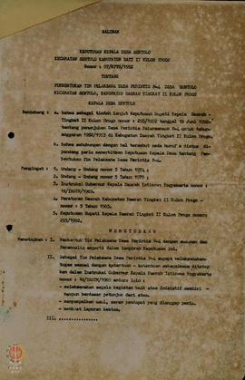Salinan Surat Keputusan Kepala Desa Sentolo No. 07/KPTS/1992 tanggal 19 Desember 1992 tentang Pem...