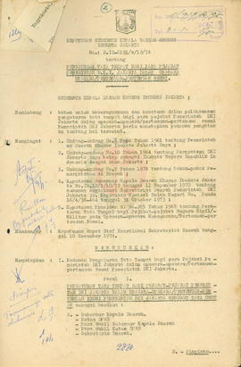 Keputusan Gubernur KDH Khusus Ibukota Jakarta No. B.II/a/n/74 tentang Pedoman/tatacara penerimaan...