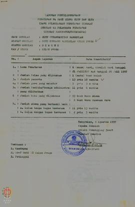 Laporan Hasil penataran P-4 SLTP Muhamadiyah Nanggulan Kulon Progo.