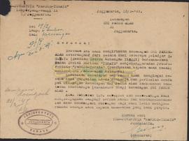 Surat Pro-Juventute "PANDOETERATE" kepaa Paku Alam VIII tanggal 12 Maret 1947 tentang p...