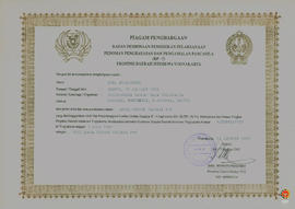 Piagam penghargaan dari BP-7 DIY diberikan kepada Drs.Sudaryanto dkk, sebanyak 39 orang atas pera...