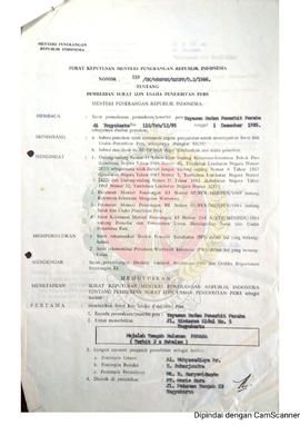 Surat Keputusan  Menteri Penerangan Republik Indonesia Nomor : 119/SK/MENPEN/ SIUPP/D.2/1986 tent...