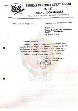 Keputusan Rapat Anggota tentang Program Kerja Serikat Penerbit Surat Kabar (S.P.S) Yogyakarta Mas...