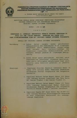 Surat Keputusan Kepala BP-7 Provinsi DIY Nomor 188.43/1115 tentang penetapan 11 (sebelas) berpres...