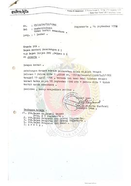 Surat dari Pemimpin Redaksi Majalah Putera Kita kepada Kepala Kantor Wilayah Departemen Peneranga...