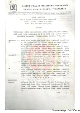 Surat Keputusan Kepala Kantor Wilayah Departemen Penerangan Daerah Istimewa Yogyakarta Nomor : 10...
