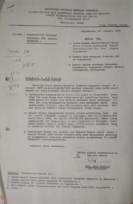 Surat Edaran dari Kantor Perbendaharaan dan Kas Negara Yogyakarta perihal pengembalian tabungan p...
