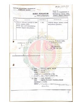 Surat dari Kantor Departemen Penerangan Kabupaten Sleman Kepada Posko II Penyuksesan dan Monitori...