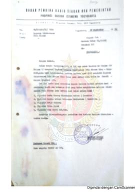 Surat dari Ketua Badan Pembina Radio Siaran Non Pemerintah Provinsi Daerah Istimewa Yogyakarta ke...