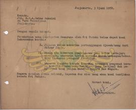 Surat dari Tri Natasudira kepada Sdr. BRA Retna Rukmini Di Puro Pakualaman tanggal 3 Juni 1972 te...